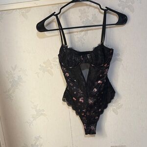 Victoria's Secret Black Lace Bodysuit